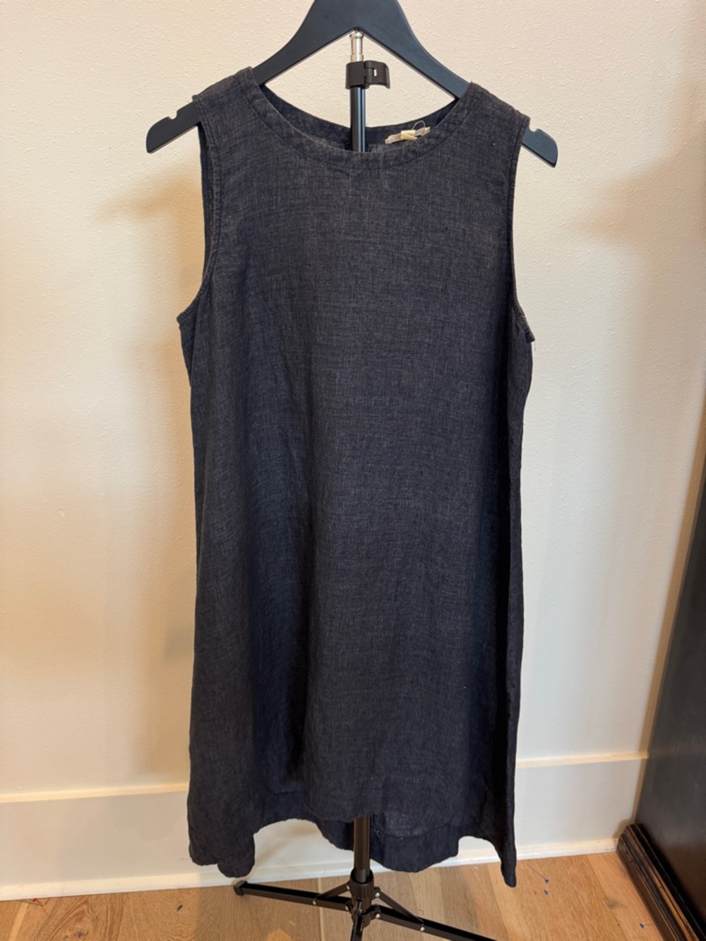 Eileen Fisher denim Navy Textured Sleeveless Dress